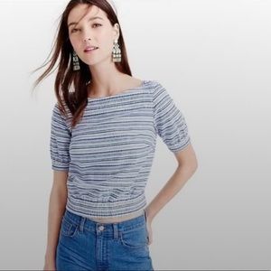 ✨ J. Crew Seersucker Striped Cropped Top Blouse ✨